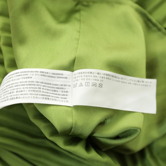 Abercrombie & Fitch Pleat Release Satin Strapless Green Midi Dress Womens XSP - Picture 13 of 13